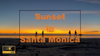 Sunset in Santa Monica 4K 60fps with iPhone 12 max pro ロサンゼルス、サンタモニカのビーチの日暮れ