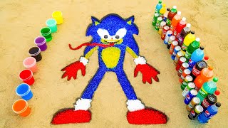 How to make Rainbow Sonic with Orbeez Water Beads from Fanta, Coca Cola vs Mentos and Popular Sodas