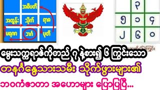 #ဗေဒင်များ ၆ ကြွင်းသော တနင်္ဂနွေ   သားသ္မီး သိုက်ဖွားများ၏ ဘဝကံဇာတာ အဟောများပြောပြပြီ...