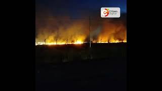 Section of JKIA land on fire