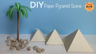 PYRAMID SCENE I DIY PAPER PALM TREE AND PYRAMID I EASY DIY SCHOOL PROJECT PAPER CRAFTS
