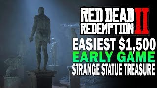 Easiest $1,500 In The Game! Strange Statue Gold Treasure - Red Dead Redemption 2 Money Guide