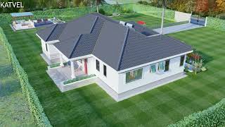 House Design Idea | 3 bedroom House Plan | exterior Interior Animation |18.1x13.7m