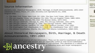 Tips For Searching Historical Newspapers:Birth, Marriage, & Death Announcements,1851-2003 | Ancestry