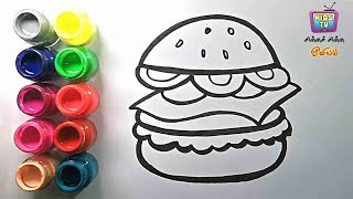 Hamburger Coloring and Drawing Kids learn Color Kids Tv Chinna chinna Oviyam#0049