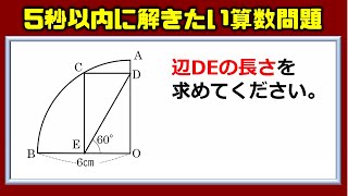 【算数クイズ】5秒以内に解きたいおうぎ形の面白い問題！