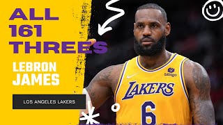 LeBron James ALL 161 Three-Pointers From 2021-22 NBA Regular Season | King of NB