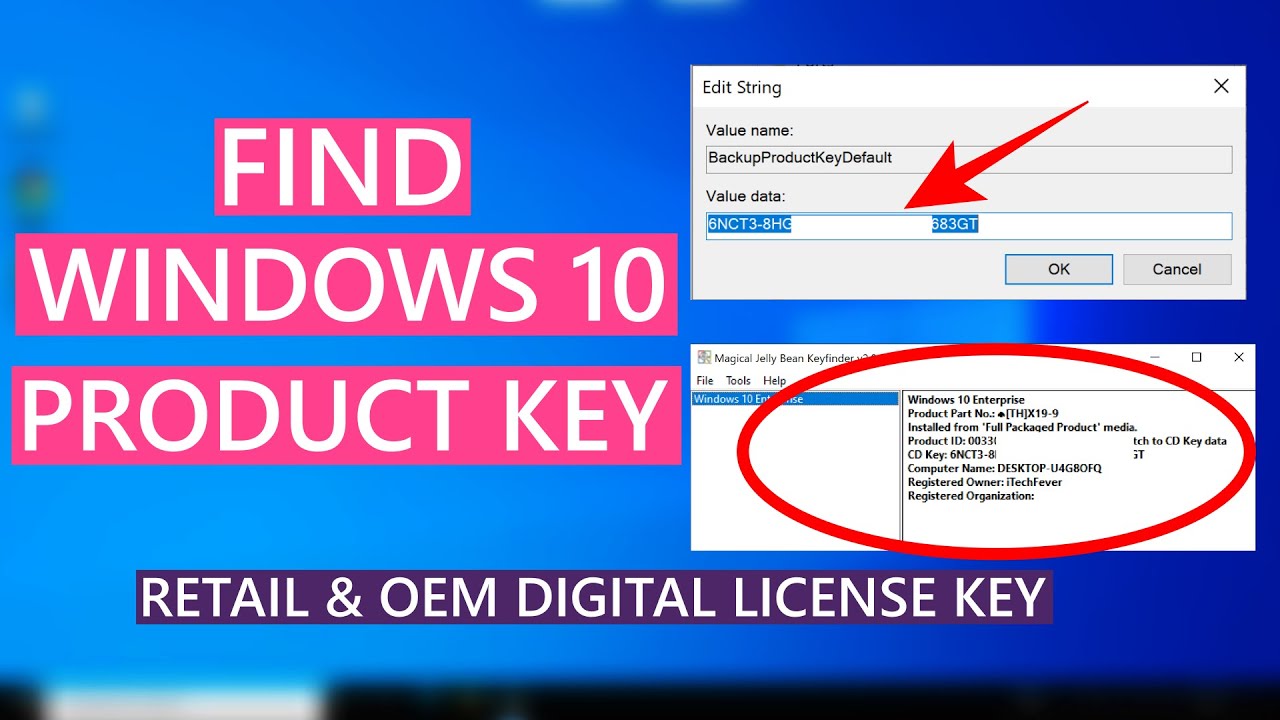 How To Find Windows 10 Product Key | Retail & OEM Digital License Key ...