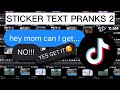 Ultimate Sticker Text Prank Compilation Part 2 | tiktok zar.r