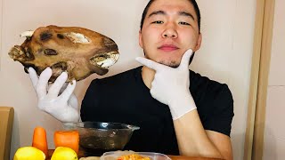 Хонины толгой sheep head 양머리 먹방 mongolian mukbang