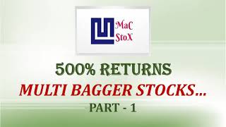 500% RETURNS.. MULTI BAGGER STOCKS.. PART 1..ENGLISH