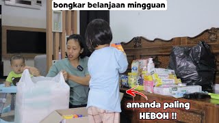 bongkar belanjaan mingguan @Aamanda-zy paling heboh