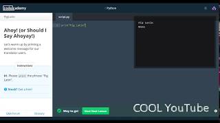 Pyglatin Learn Python with CodeCademy