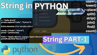 Python String Part-1 EssentialTechniques for Beginners.#stringmethods #PythonTutorial #learnpython