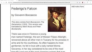 Federigo's Falcon by Giovanni Boccaccio from the Decameron -- audio, audiobook