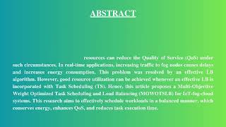 A Multi-Objective Optimization Approach to Load Balancing and Task Scheduling IoT-Fog-Cloud Networks