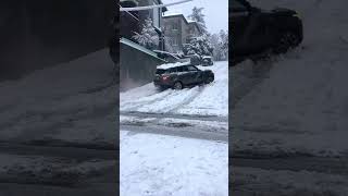 [Part 1] RANGE ROVER Sport Driver FAILS to Climb Snowy Street WITH Snow Tires Michelin Alpin