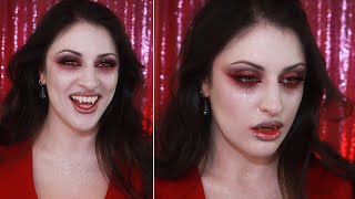 GLAM VAMPIRE with GLITTER SKIN makeup tutorial