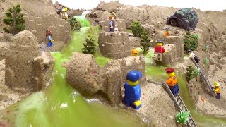 LEGO Dam Breach - Sand Castle And Toxic Water Flood Disaster