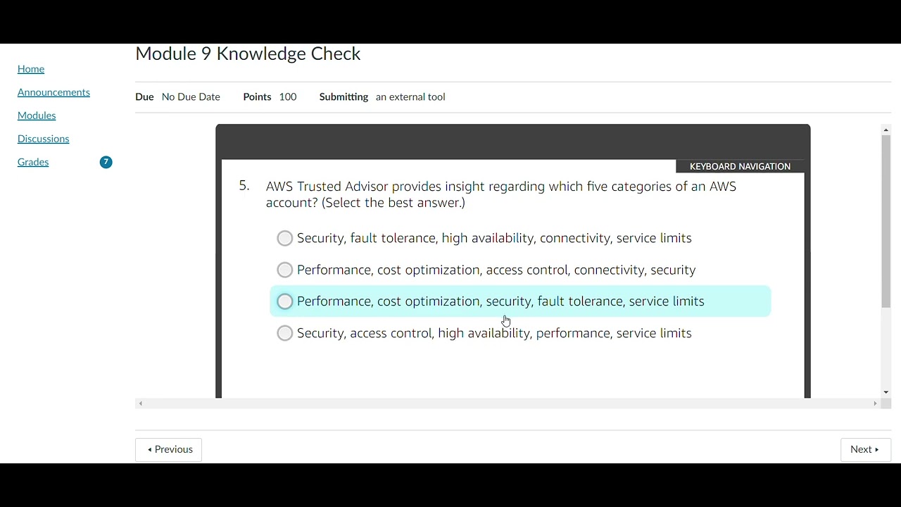 Module 9 Knowledge Check Solutions || AWS || Cloud Virtual Internship ...