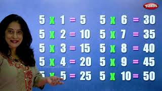 Table of 5 in English | 5 Table | Multiplication Tables in English | Learning Video | Pebbles Rhymes