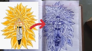 how to draw son Goku using Ballpen ll step by step full tutorial video ll Goku drawing