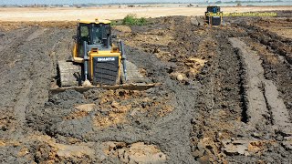 Very Impressive Bulldozer Pushing Mud | Dozer Moving Mud | SHANTUI Dozer Clearing Mud