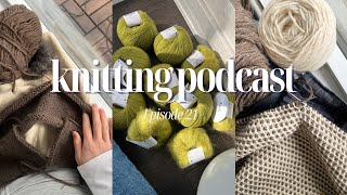 lakes cardigan, tulip loop sweater, lulu slipover, peacock cardigan and finished cloudburst mittens