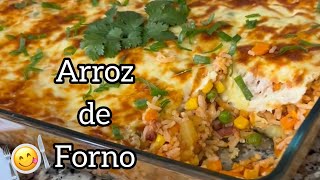 ARROZ DE FORNO - simples, rápido e suculento. #receitasfaceis #arrozdeforno