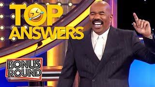 Top Answers On The Board! Steve Harvey Family Feud