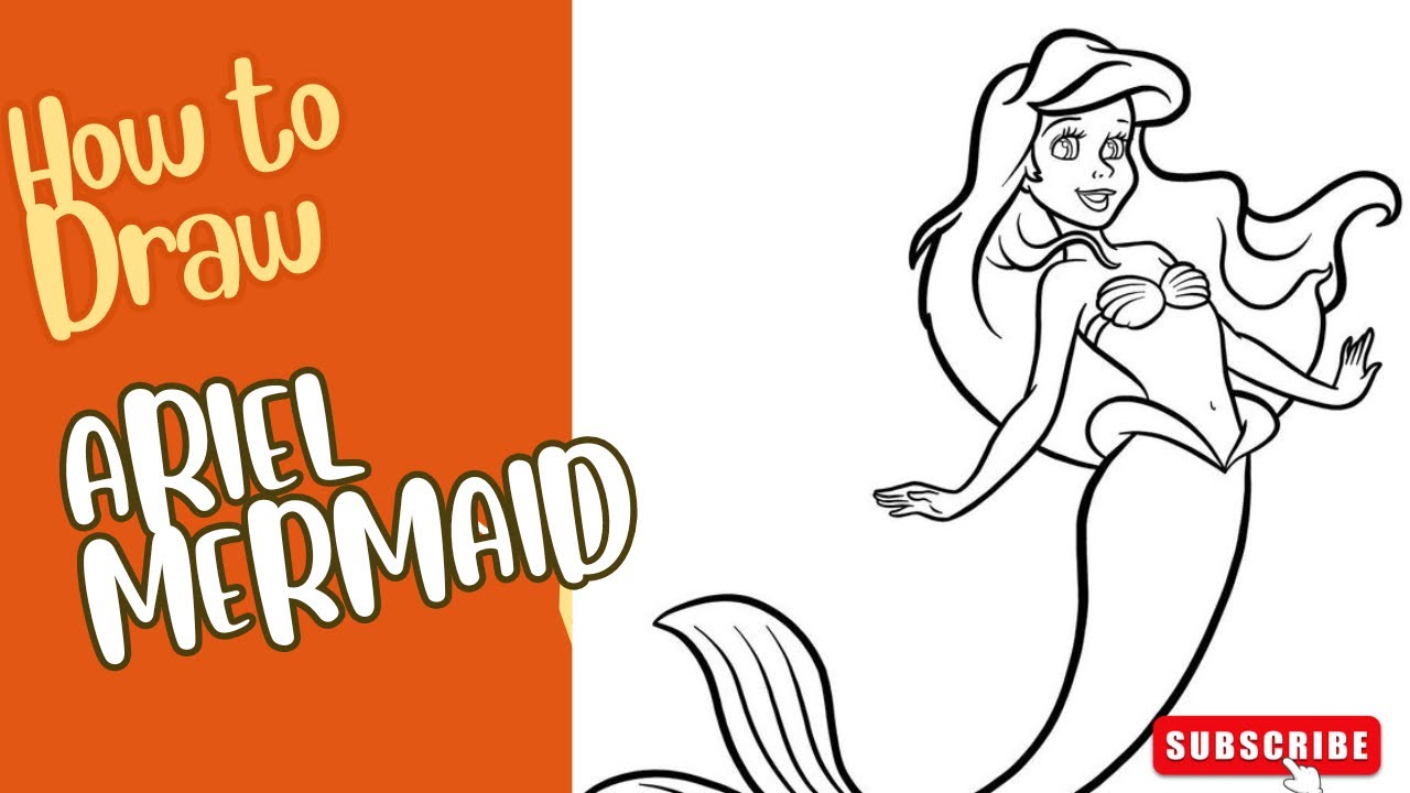 How To Draw Ariel From The Little Mermaid Youtube