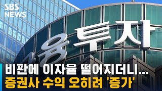 비판에 이자율 떨어지더니…증권사들 1분기 이자 수익 증가 / SBS