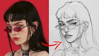 How to draw face easy for beginners :Loomis Method practice