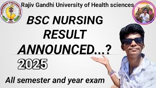 BSC NURSING RESULT ANNOUNCED 2025 RGUHS KARNATAKA #bscnursing #result #nursing