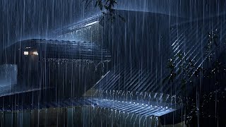 💤 Nighttime Rain on a Tin Roof, Calming Thunderstorm with Heavy Rain for Deep Sleep and Relaxation