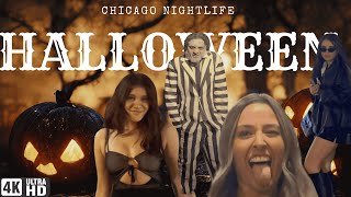 Chicago nightlife in Halloween costumes [4K] Friday night In Wrigleyville area