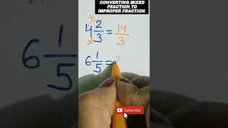 How to convert mixed fractions to improper fraction#fraction #mixedfraction #improperfraction