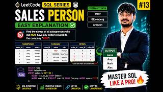 LeetCode 607: Sales Person | SQL Interview Question Explained Easily 🔥 | NOT IN + Subquery | Amazon