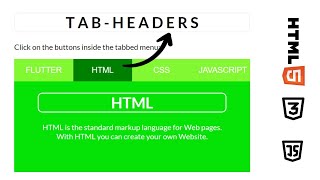 how to create tab headers with HTML CSS and JavaScript for Beginners