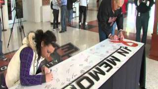 OSU signs banner for the fallen