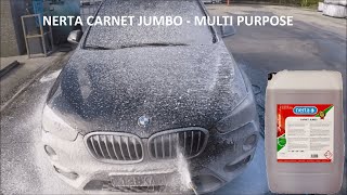 Nerta Carnet Jumbo Touchless Cleaning on BMW Car. #cardetailingkuwait #nertacarcare #nertacarwash