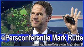 [Terugkijken] Persconferentie premier Mark Rutte over de Ministerraad - Groningen - 24 feb 2023