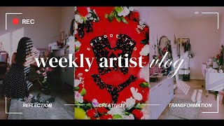 Weekly Artist Vlog #02 ❤︎ Flat Lay Photoshoot, Sewing Custom Orders, and New Clothing Rack