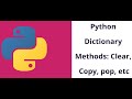 #14 Python Tutorials for Beginners | Methods in Python Dictionary