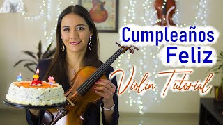 Cumpleaños Feliz Violín Tutorial /  Como tocar Happy Birthday partitura