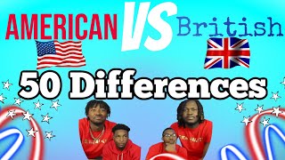 AMERICANS REACT TO AMERICAN vs BRITISH English **50 DIFFERENCES**