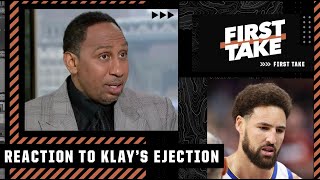 Stephen A. reacts to Klay Thompson being ejected for the FIRST TIME in his career | First Take