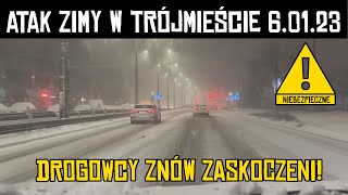 ŚNIEŻYCA W TRÓJMIEŚCIE, ATAK ZIMY GDAŃSK, GDYNIA 6.01.2023