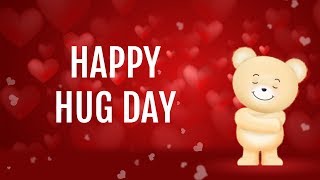 Cute teddy Bear giving hugs. Happy Hug Day greetings