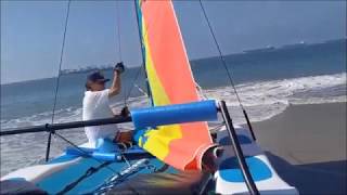 Hobie Wave Sailing vs  Carnival Cruise Ship